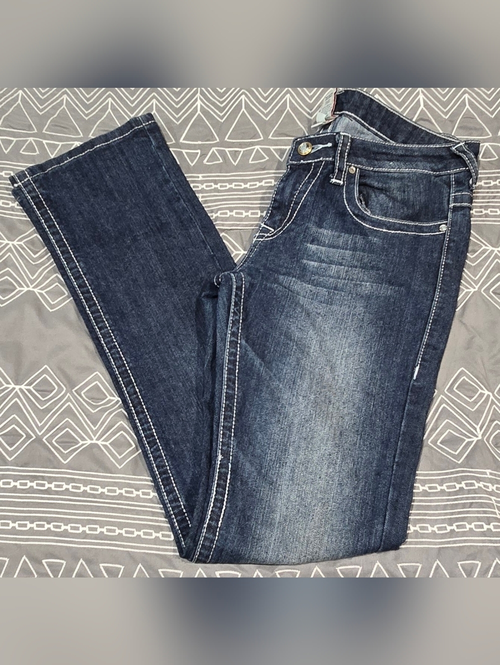 True Religion Joey Super T Low Rise Straight Jeans Size 30 - Picture 1 of 9